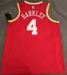 NBA 4 Barkley Rockets retro Maillot Rouge cutom imprimé